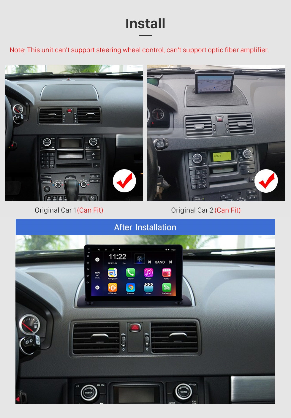 9" android 12, bilstereo Volvo XC90 ( 2004---2014),gps, wifi, 64GB, carplay, blåtand dsp  4G