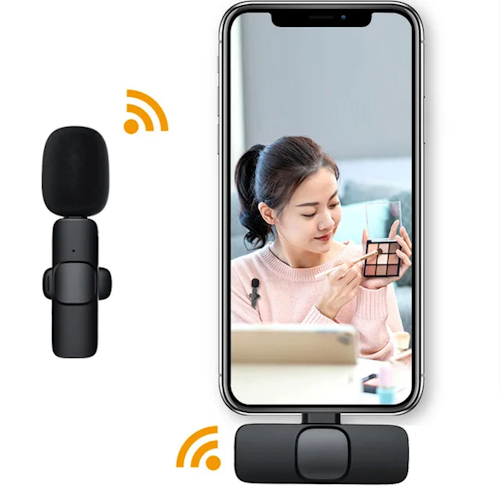 Trådlös lavalier mikrofon system till iphone_ Bluetooth högtalare,  systemkamera och ipad