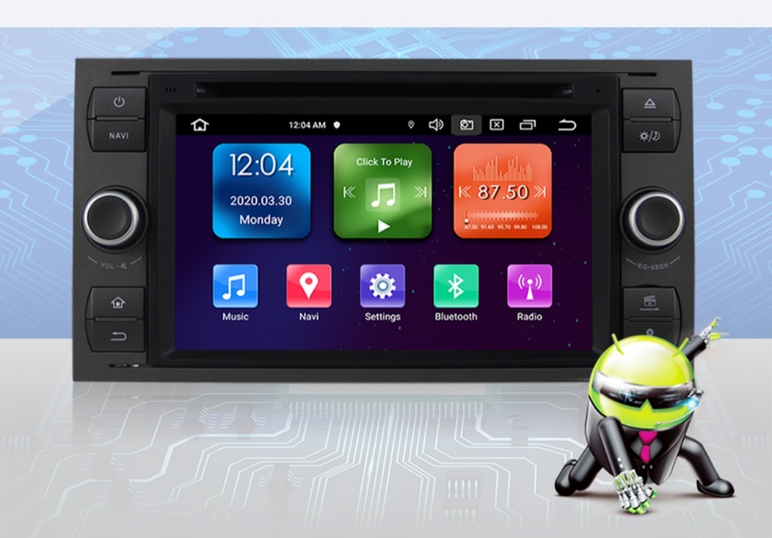 7" android 12. Svartfärg Bilstereo ,dvd-spelare  Ford kuga/Transit/s-max  /Connect/ Fusion/Galaxy/ Fiesta(2005---2011) GPS wifi carplay android auto blåtand rds Dsp  64b, 4g wifi
