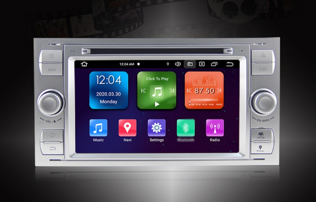 7" android 12. Silver Bilstereo ,dvd-spelare  Ford kuga/Transit/s-max  /Connect/ Fusion/Galaxy/ Fiesta(2005---2011) GPS wifi carplay android auto blåtand rds Dsp  128GB , 4G wifi modul