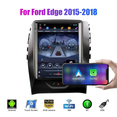 9.7"android 11 bilstereo  Ford  Edge ( 3015--2018) gps wifi carplay android auto blåtand rds Dsp  64GB  4G-MODUL