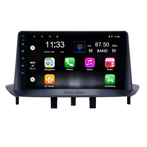 9"android 11, bilstereo  Renault  Megane 3 ( 2014--2015) gps wifi carplay android auto blåtand rds Dsp 32gb 4G wifi modul