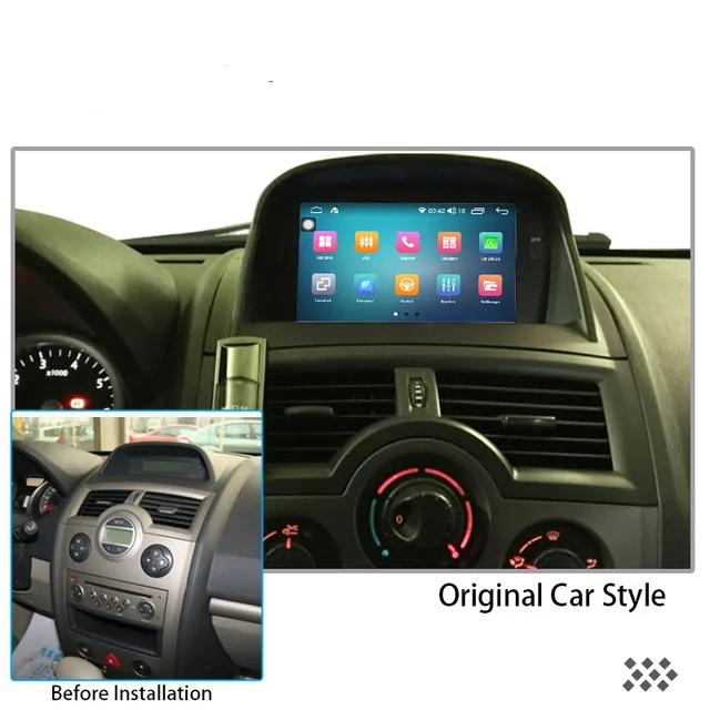 7"android 12 Renault megane 2 (2002--2008) gps wifi carplay android auto blåtand rds Dsp 64gb 4G SIM dvd-spelare