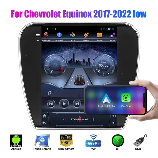9.7"android 12 bilstereo  Chevrolet  Equinox  (2017--2022) gps wifi carplay android auto blåtand rds Dsp 64gb  ,4G SIM