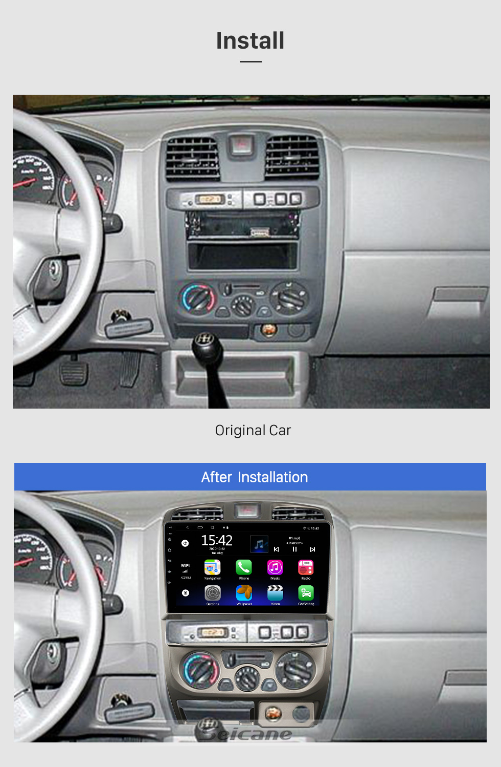 9"android 12 bilstereo  Chevrolet  Colorado  (2001--2005) gps wifi carplay android auto blåtand rds Dsp 64gb 4GSIM