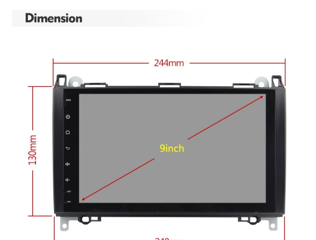 9" Android11.0  Bilstereo  Mercedes Benz  B200 A/B Class W169 W245 (2004--2011) Gps carplay android auto blåtand rds Dsp 32gb  wifi