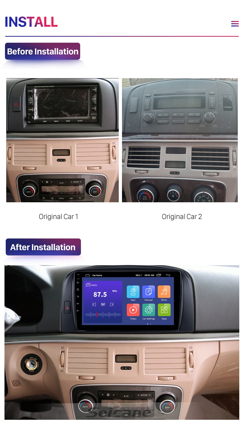 9"android 11, bilstereo  Hyundai Sonata 2006, gps  32gb  carplay android auto blåtand rds Dsp  4G sim