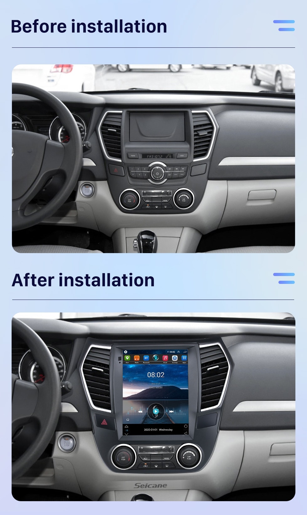 9.7"android 12.Bilstereo  Hyundai  ix35( 2010--2015) gps wifi carplay android auto blåtand rds 64GB 4GSIM