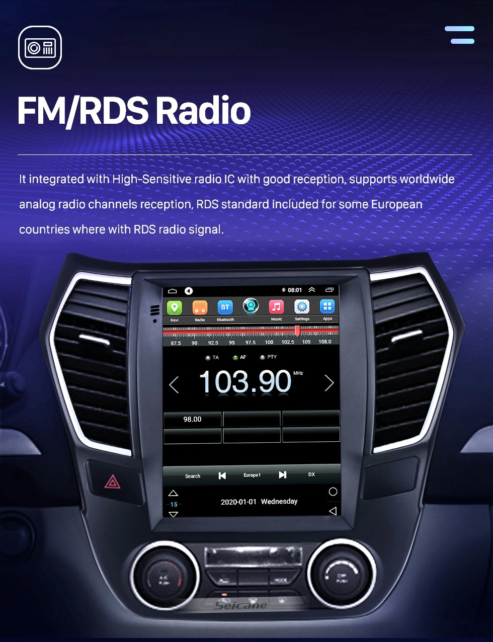 9.7"android 12 bilstereo Hyundai Tucson (2010--2015) gps wifi carplay android auto blåtand rds Dsp 64gb 4GSIM