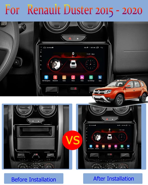 9"android 12,bilstereo  Renault Duster (2015--2020)gps wifi carplay android auto blåtand rds Dsp RAM:4GB,ROM:64GB,4GSIM