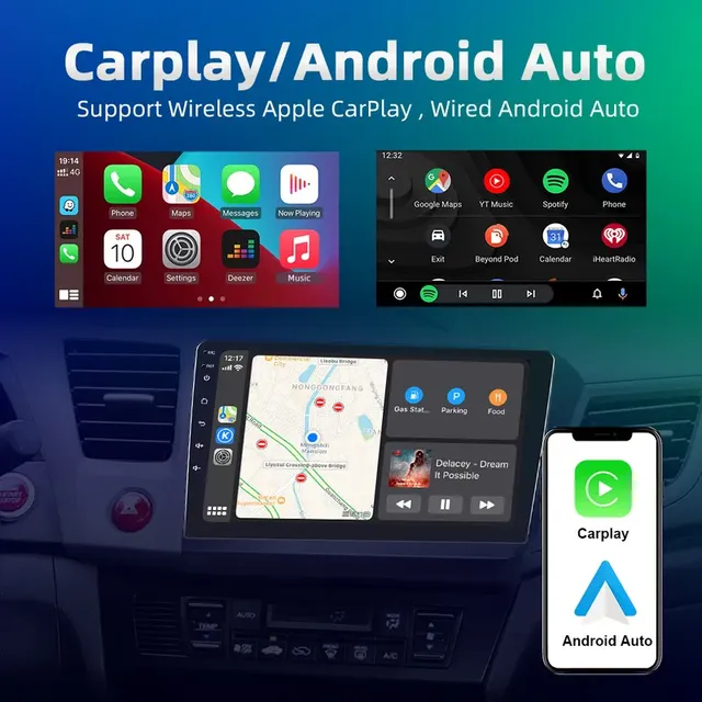 9"android 12, bilstereo  Ford Escape ( 2000--2007) gps wifi carplay android auto blåtand rds Dsp RAM:6GB ,ROM: 128GB, 4GSIM