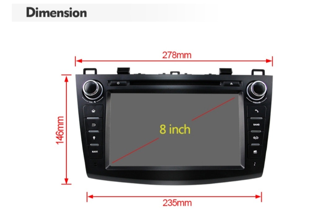 " android 8"android 12, bilstereo  dvd spelare  Mazda 3( 2010---2013) gps wifi carplay android auto blåtand rds Dsp 32GB,