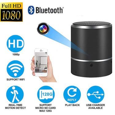 Wifi & Bluetooth högtalare med dold HD videokamera, 128GB extra minne
