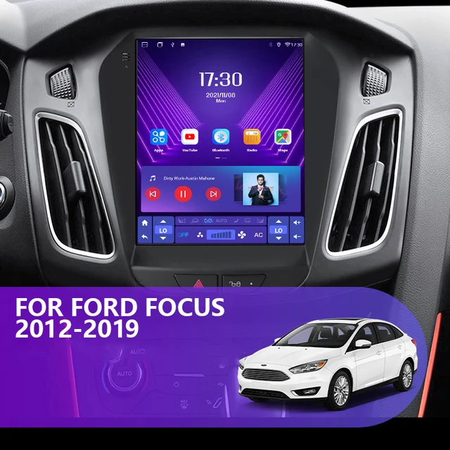 9.7"android 12, bilstereo  FORD FOCUS  3 Mk3 (2012---2019) gps wifi carplay android auto blåtand rds Dsp 128GB, 4GSIM