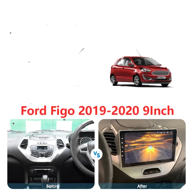 9"android 11,bilstereo  Ford Figo (2019--2020) gps wifi carplay android auto blåtand rds Dsp 32gb