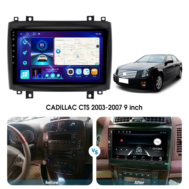 9"android 11, Bilstereo  Cadillac CTS (2003--2007) GPS wifi carplay android auto blåtand rds Dsp 128GB,4GSIM