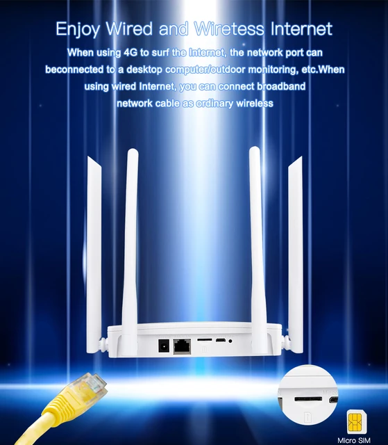 Universal 4G olåst LTE-router med SIM-kortplats