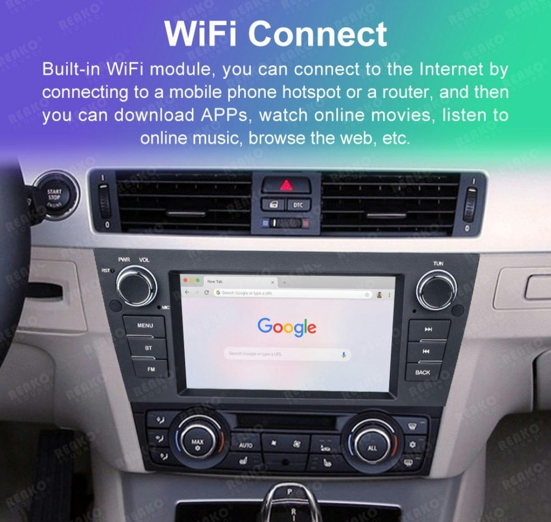 7" Android 10  bilstereo BMW E90,E91,E92,E93( 2006--2012) gps wifi carplay android auto blåtand rds Dsp Ram:2GB, Rom: 32gb