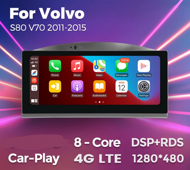 8.8"android 12, bilstereo  Volvo v70,S80 ( 2011--2015) gps  wifi carplay android auto blåtand rds Dsp  Ram: 4G  Rom: 64 GB, 4GSIM