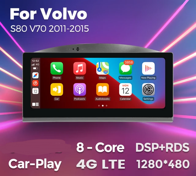 8.8"android 12, bilstereo  Volvo v70,S80  ( 2011--2015) gps  wifi carplay android auto blåtand rds Dsp  Ram: 8G  Rom: 128 GB, 4GSIM