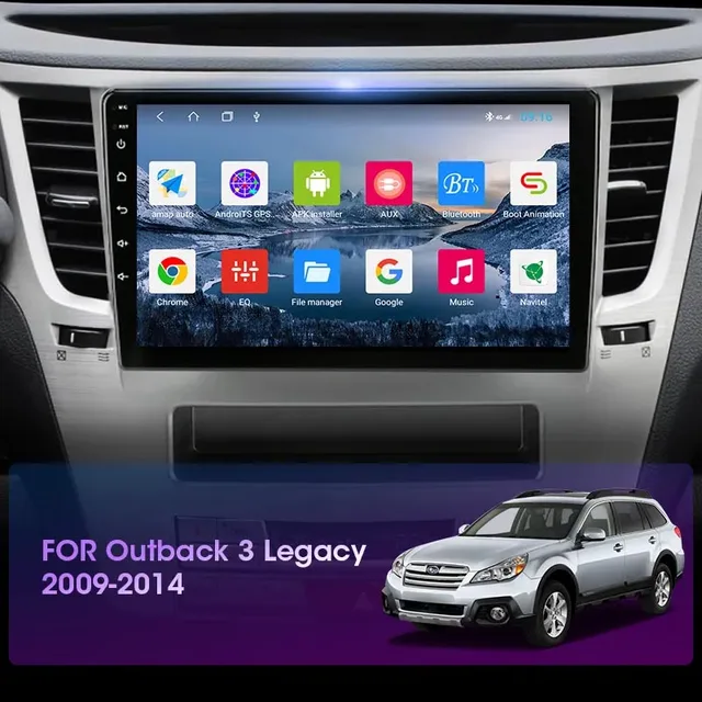 9"android 12 bilstereo Subaru Legacy/ Outback ( 2009--2014) gps wifi carplay android auto blåtand rds Dsp RAM; 8GB  Rom: 128GB  4GSIM