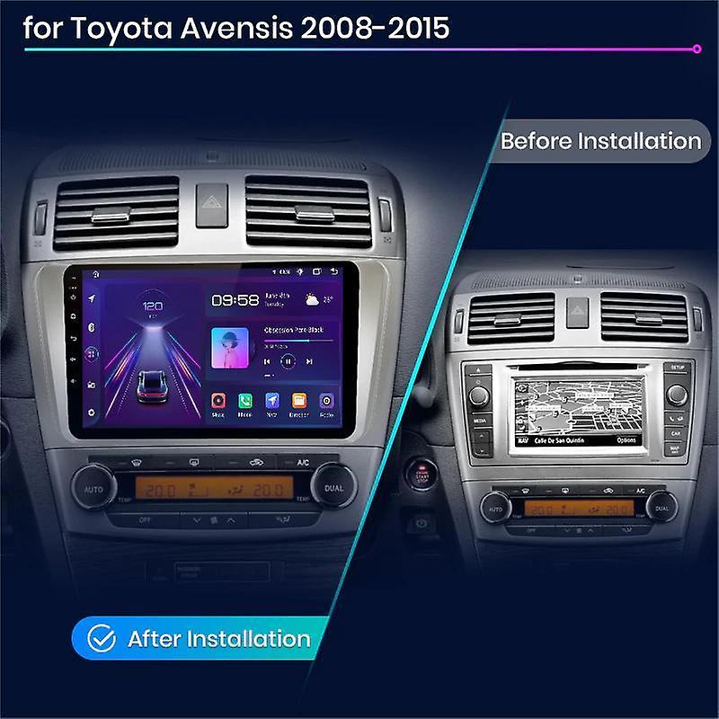 9"android 13 bilstereo Toyota avensis ( 2008--2015)gps wifi carplay android auto blåtand rds Dsp Rom: 128GB,Ram:8GB, 4GSIM