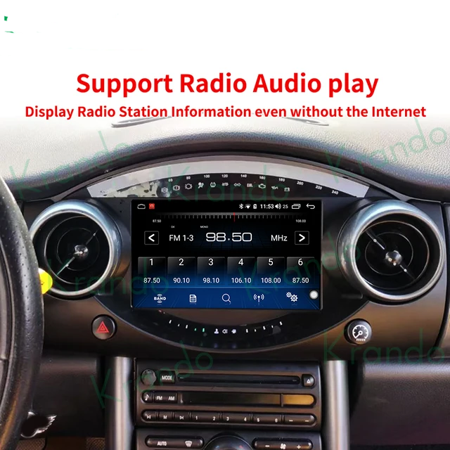 " Android 12 bilstereo Mini Cooper S R50 R52 R53 (2004 - 2006) GPS wifi carplay android auto blåtand rds Dsp, RAM:6 GB, ROM: 128GB, 4GSIM