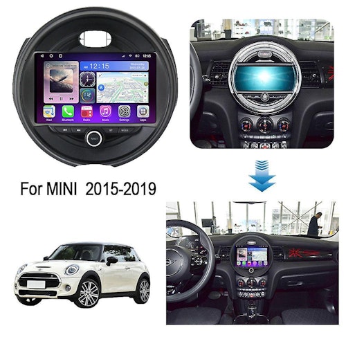 9" Android 12 bilstereo Mini Cooper  F54 F55 F56 F60 ( 2014-2019 )     GPS wifi carplay android auto blåtand rds Dsp, RAM: 4GB, ROM: 64GB, 4GSIM