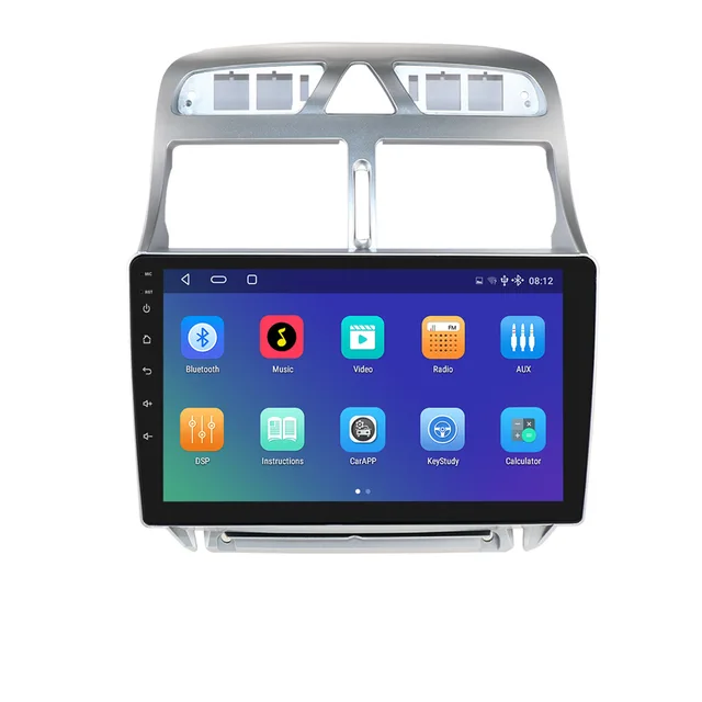 9"android 12, bil--2013)stereo  Peugeot  307 ( 2002--2013) Gps Gps wifi carplay android auto wifi blåtand rds Dsp  RAM: 4GB, ROM: 64GB  4GSIM