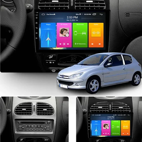9" android 12 bilstereo  Peugeot  206( 2000---2016) gps wifi carplay android auto blåtand rds Dsp RAM:4GB, ROM: 64, 4G SIM