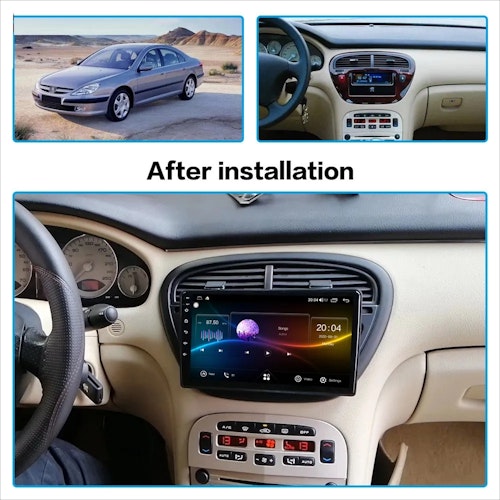 9"android 12, bilstereo  Peugeot 607 ( 2004---2010) gps wifi carplay android auto blåtand rds Dsp RAM:4GB, ROM: 64GB, 4G SIM