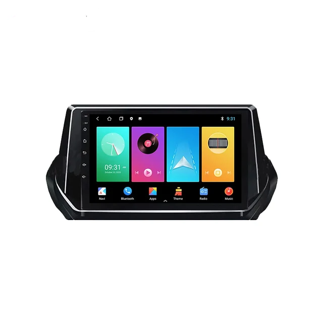 9"android 12,bilstereo Peugeot  2008 208 (2019--2020) gps wifi carplay android auto blåtand rds Dsp RAM:4GB, ROM:64GB, 4G SIM