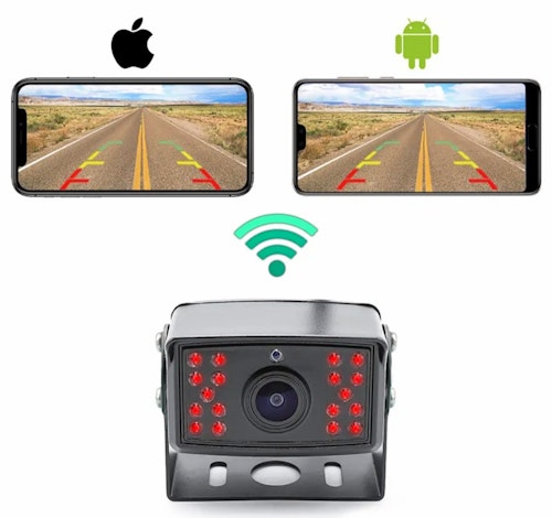 170° HD 5G wifi Front/ backkamera, skåpbil, buss, lastbil, 100 meter