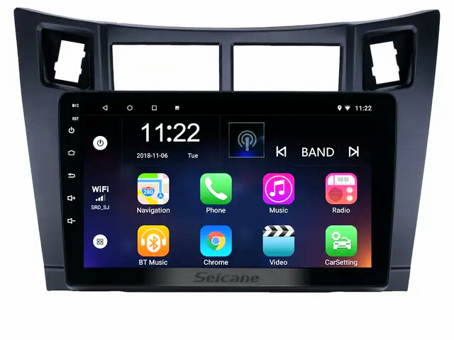 9" android 11, bilstereo  Toypta Yaris vitz( 2005--2011) gps wifi carplay android auto blåtand rds Dsp  Ram: 2GB, Rom:32GB 4GSIM