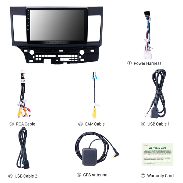 10,1" android 12 , bilstereo Mitsubishi Lancer( 2009--2015) gps wifi carplay android auto blåtand rds Dsp RAM:8GB,ROM: 128GB,4G LTE