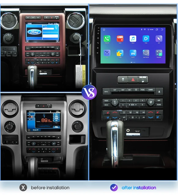 9"android 12,bilstereo  Ford F150 P415 RAPTOR (2008---2014) gps wifi carplay android auto blåtand rds Dsp RAM:2GB, ROM:32GB  4G  LTE