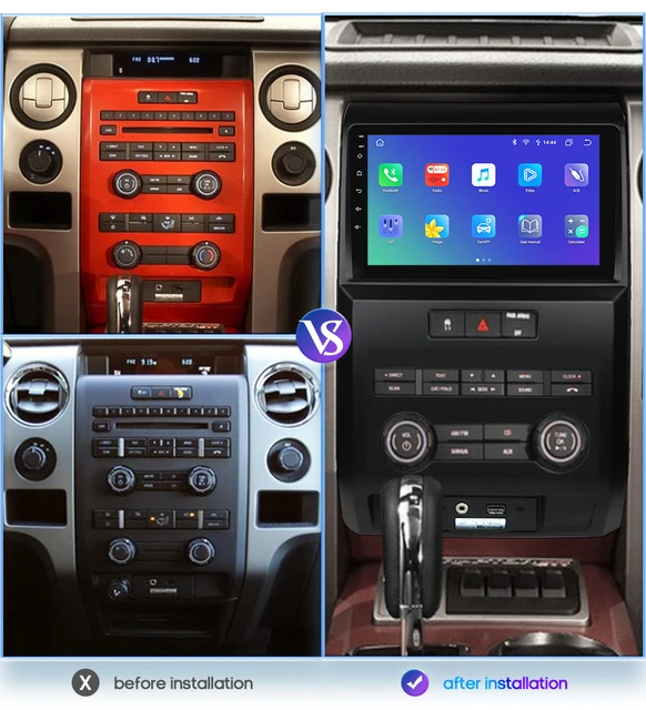 9"android 12,bilstereo  Ford F150 P415 RAPTOR (2008---2014) gps wifi carplay android auto blåtand rds Dsp RAM:2GB, ROM:32GB  4G  LTE