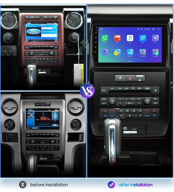 9"android 12,bilstereo  Ford F150 P415 RAPTOR (2008---2014) gps wifi carplay android auto blåtand rds Dsp RAM:4GB, ROM:64GB  4G  LTE