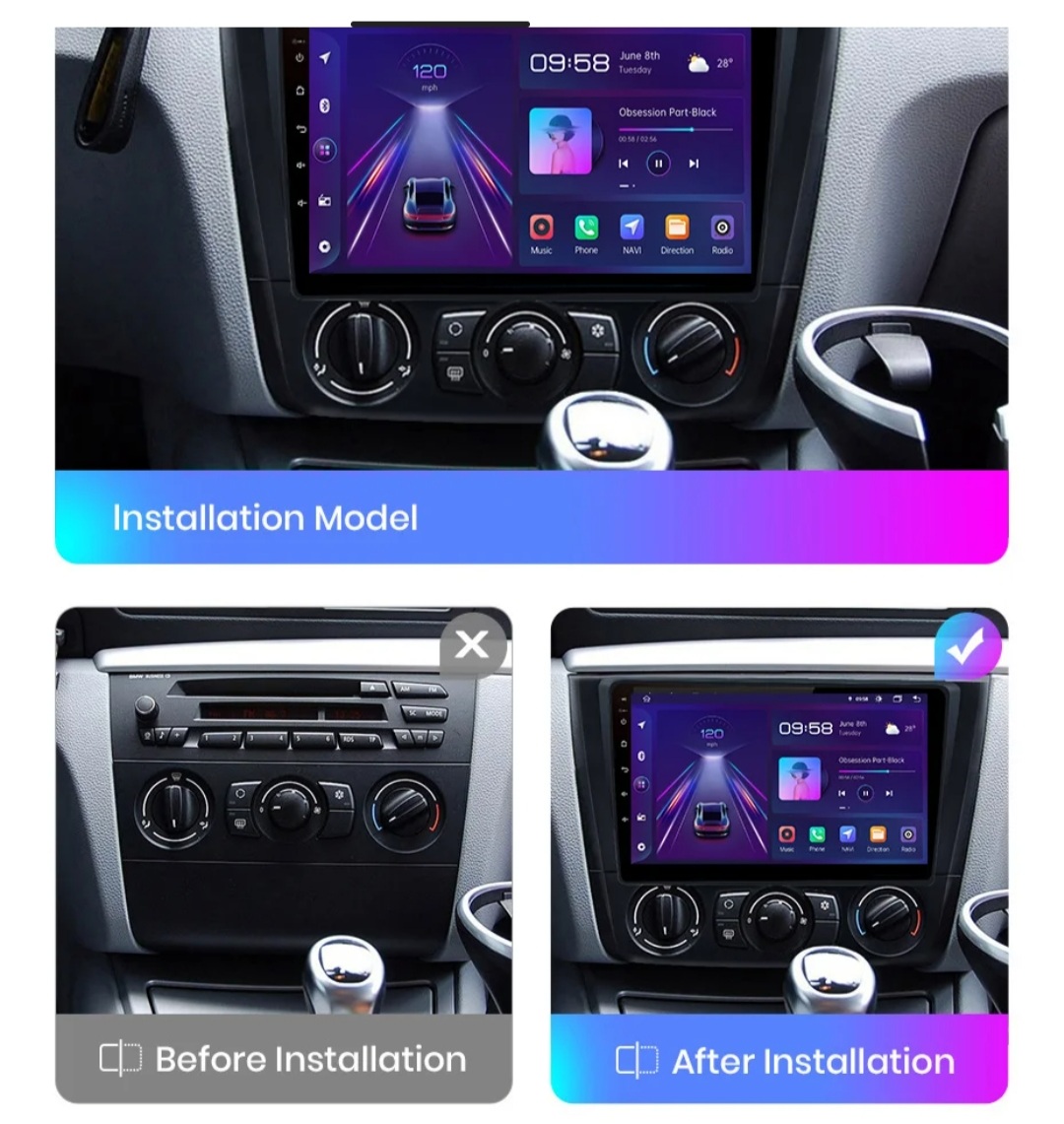 9"android 12, bilstereo  BMW 1 SERIES E88,72,81,87(2004--2011) gps wifi carplay android auto blåtand rds Dsp RAM:4GB ROM:64GB,4G LTE