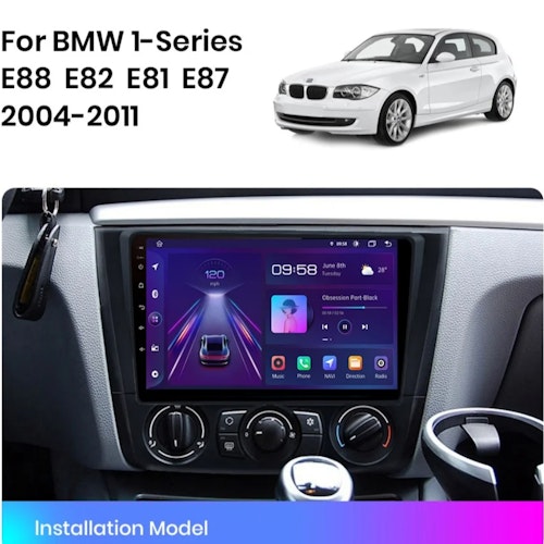 9"android 12, bilstereo  BMW 1 SERIES E88,72,81,87(2004--2011) gps wifi carplay android auto blåtand rds Dsp RAM:6GB ROM:128GB,4G LTE