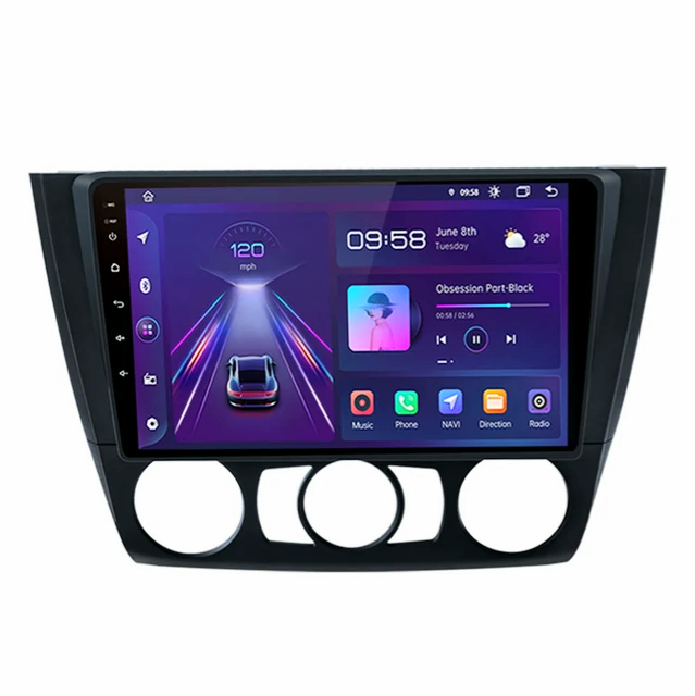 9"android 12, bilstereo  BMW 1 SERIES E88,72,81,87(2004--2011) gps wifi carplay android auto blåtand rds Dsp RAM:6GB ROM:128GB,4G LTE