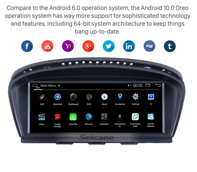 8.8" android 12 Bilstereo BMW e90,e60 series,ccc,cic system( 2005--2012) gps wifi carplay android auto blåtand rds Dsp RAM:2GB,ROM: 32GB, 4G LTE