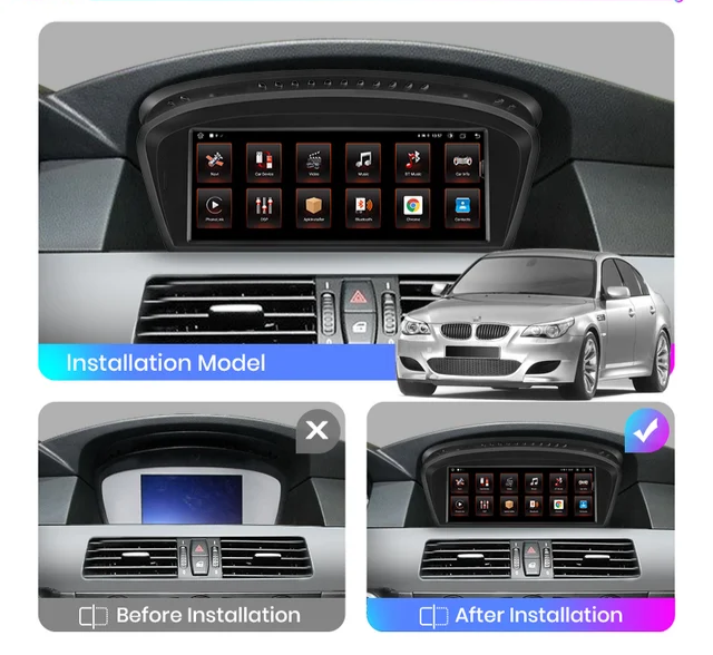 8.8" android 12 Bilstereo BMW e90,e60 series,ccc,cic system( 2005--2012) gps wifi carplay android auto blåtand rds Dsp RAM:4GB,ROM: 64GB, 4G LTE