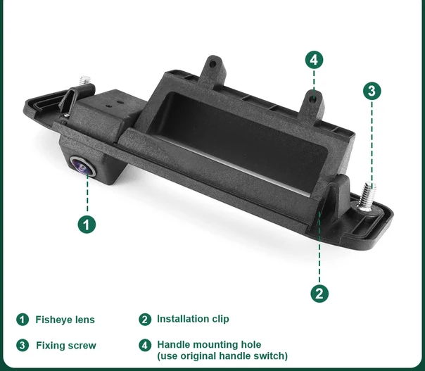 170° android bilstereo backkamera, Handtag Kamera för Mercedes Benz ML A180 A200 A260 GLA GLC GLE CLK X166 W166 Vito Viano W447