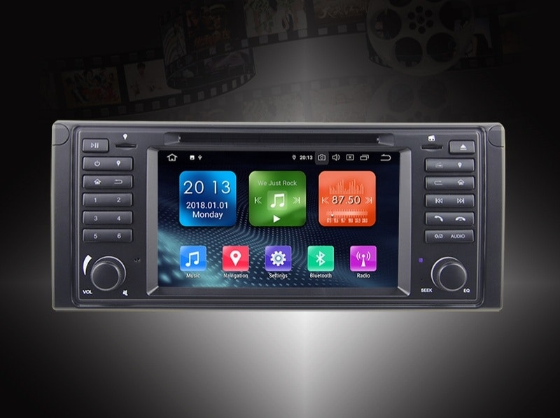 7"android 12 bilstereo med dvd spelare  BMW 5 SERIE E39  ,X5,M5,E53(1996---2007) gps wifi carplay android auto blåtand rds Dsp RAM:8GB ROM: 128GB, 4G LTE