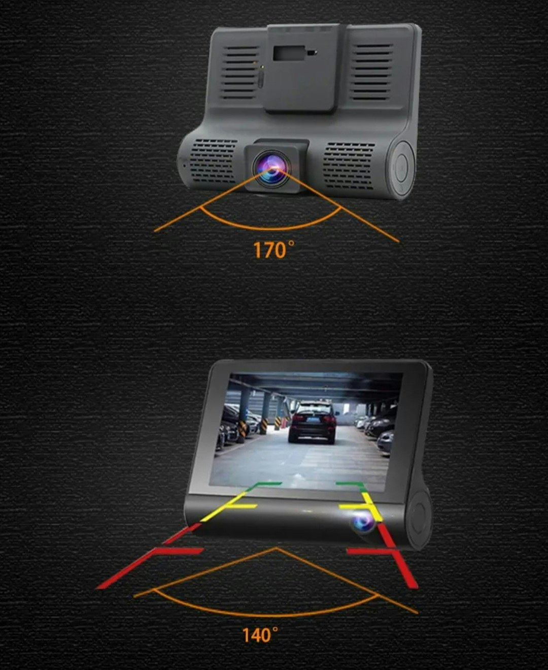 3 kameror  Dvr 4.3" Dash kamerasystem