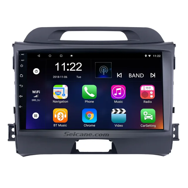 9"android 12 bilstereo Kia Sportage (2010---2016) GPS wifi carplay android auto blåtand rds DspROM: 64GB, RAM:4GSIM wifi
