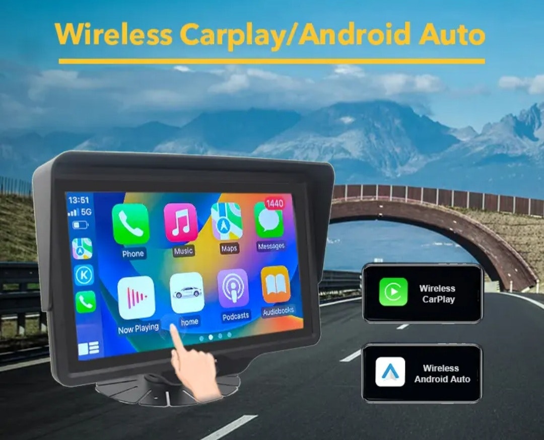 10.1" carplay android auto  pekskärm ,backkamera monitor