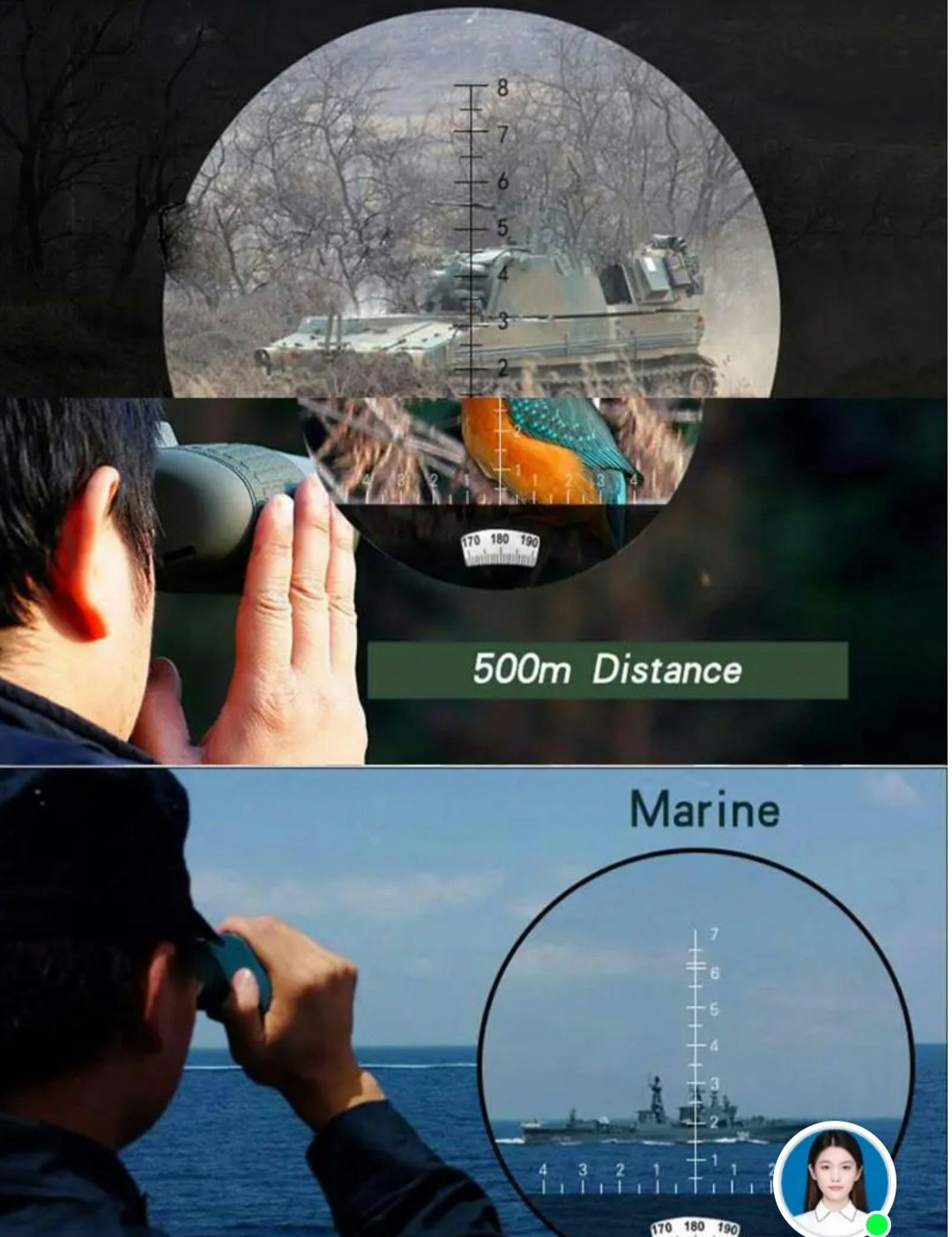 10X50 Marinkikare Kompass Nautisk kikare ,Night Vision ,avståndsmätare