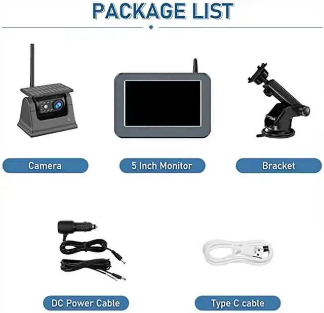 5" Solcell  wifi backkamera system